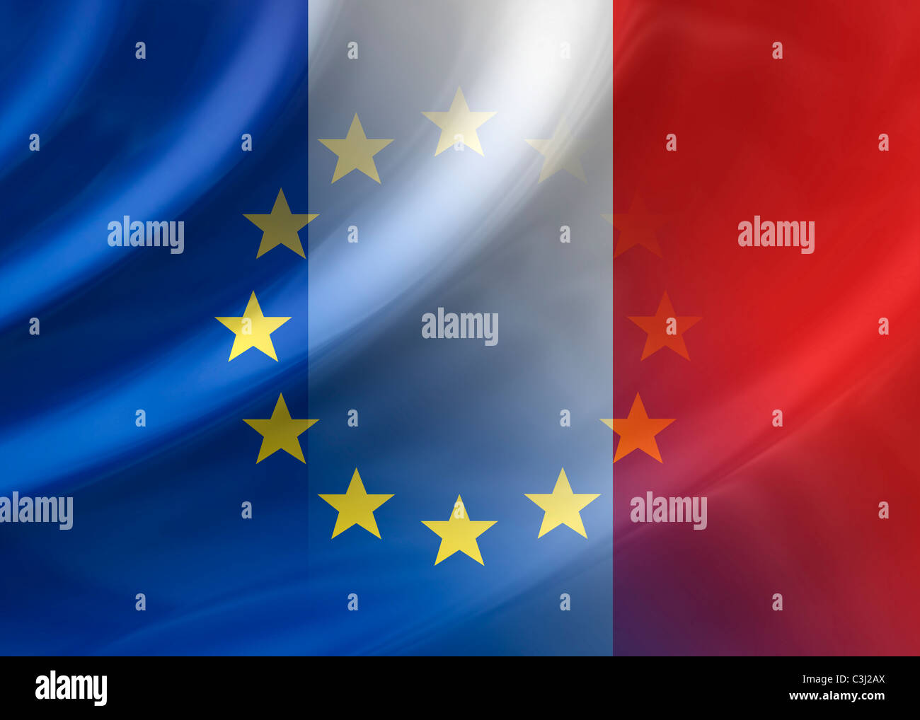France and EU flag Stock Photo