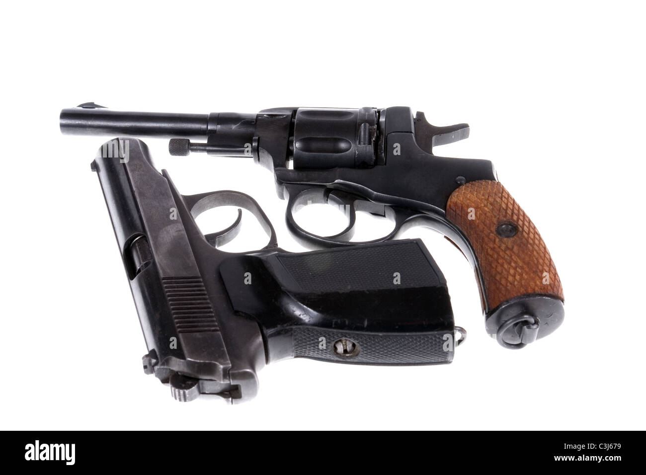 pistols isolated on white background Stock Photo