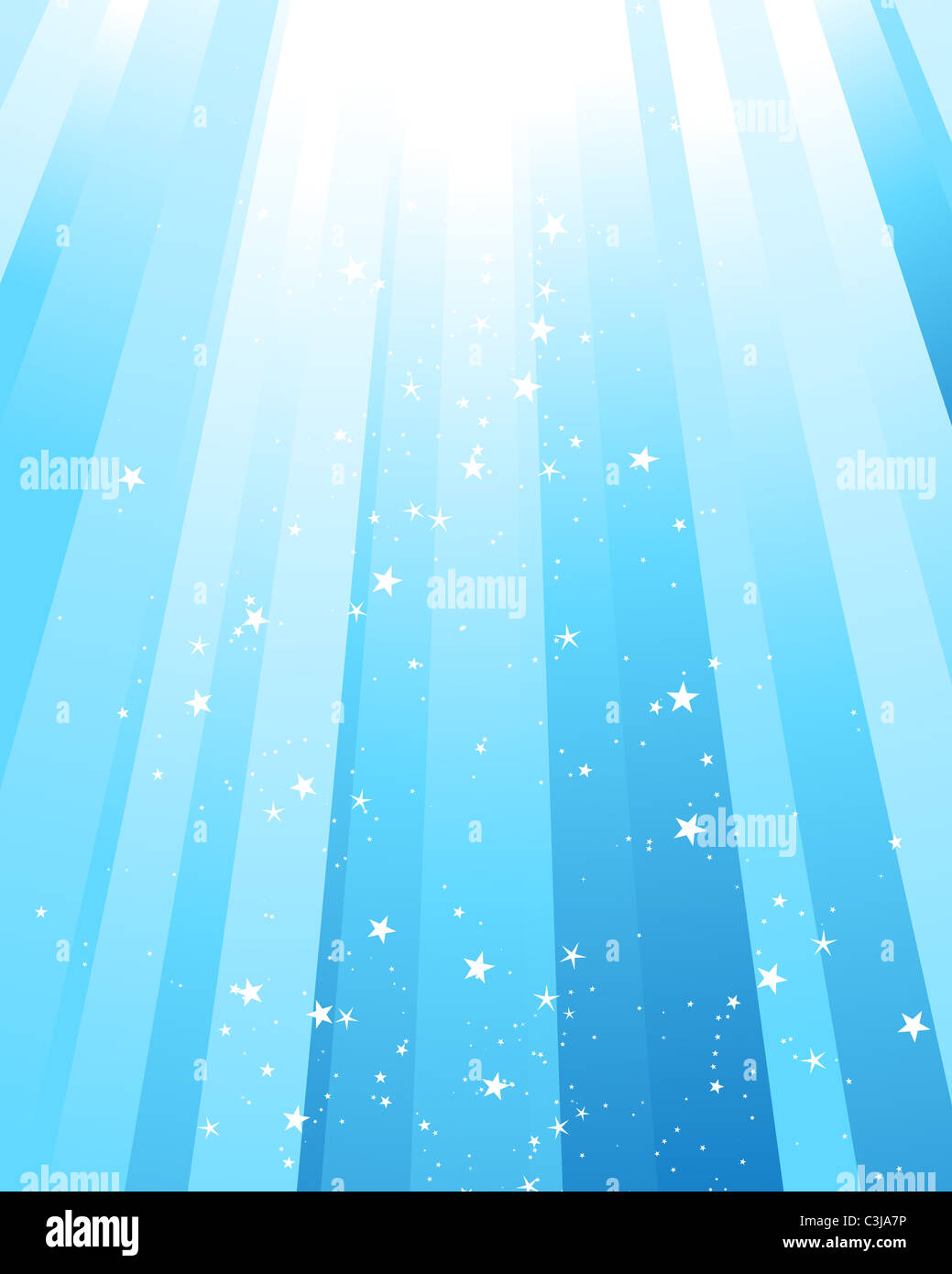 Underwater rays with many stars. Vector illustration Stock Photo - Alamy