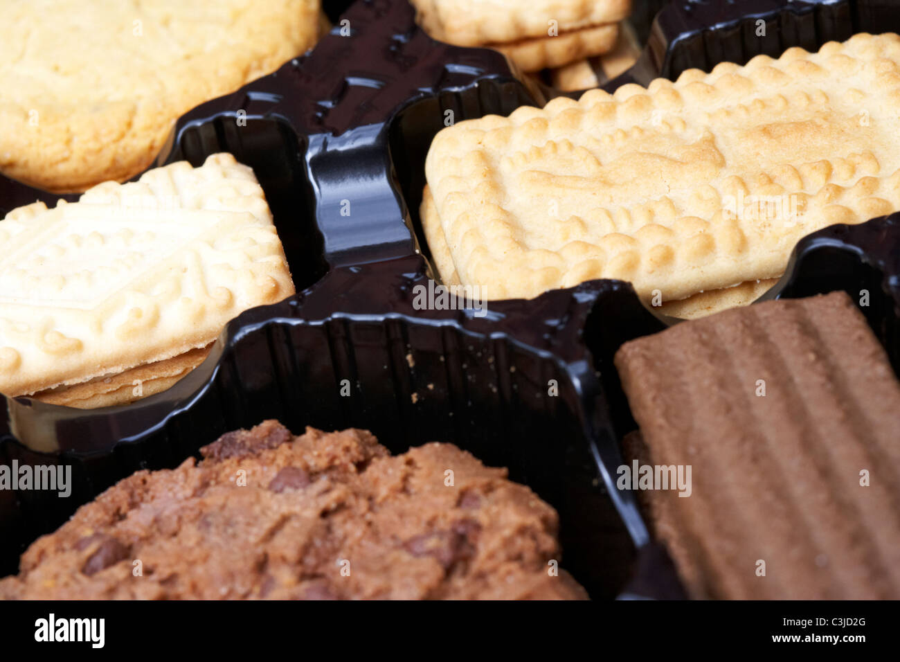 plastic tray of varied biscuits Stock Photo Alamy