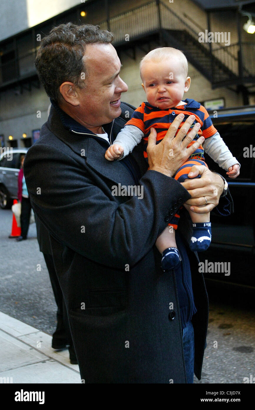 Tom Sullivan Tom Hanks outside the Ed Sullivan Theater for the 'Late Show With David ...