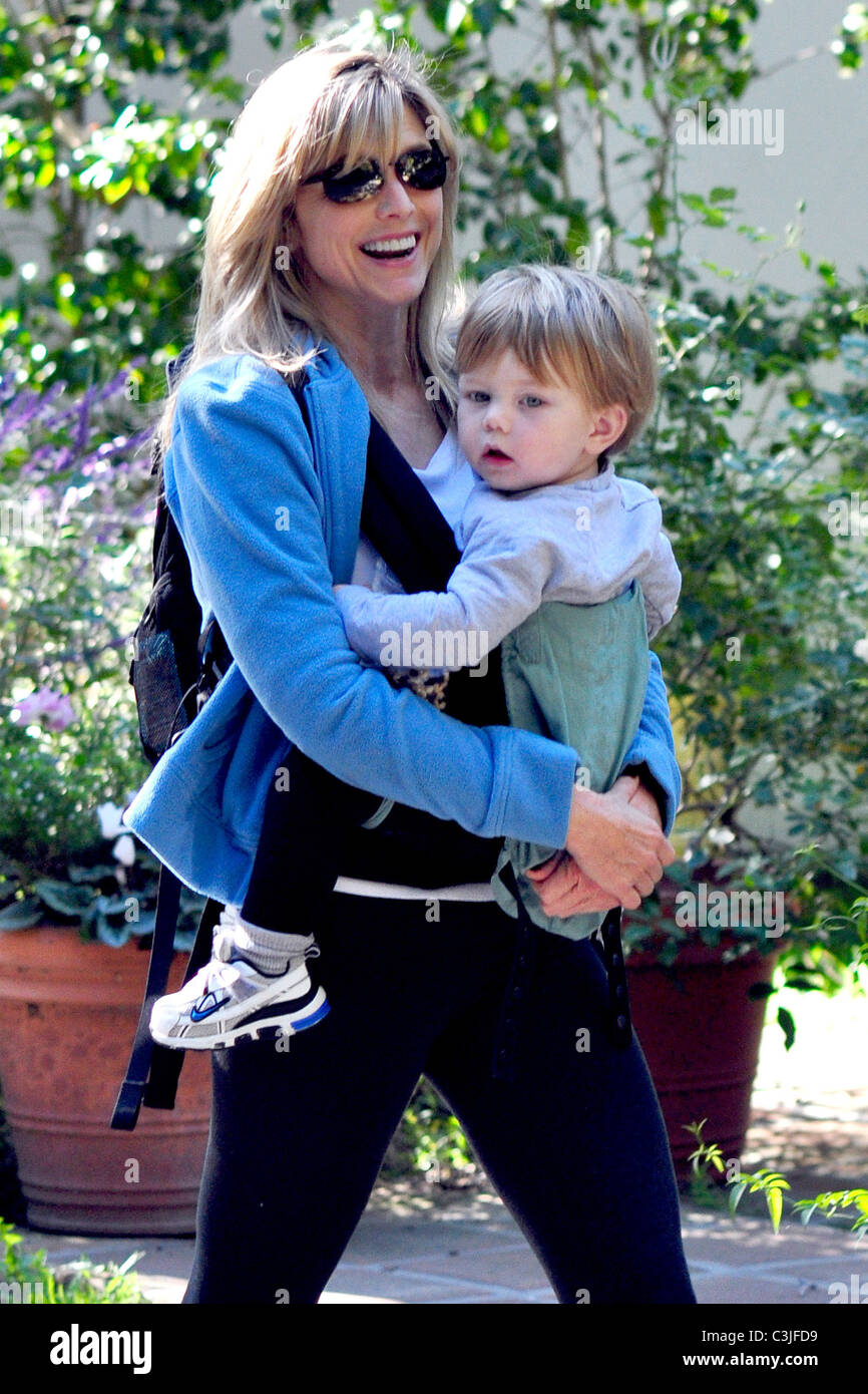 Courtney Thorne-Smith hiking with her son, Jake Fishman, in Brentwood ...