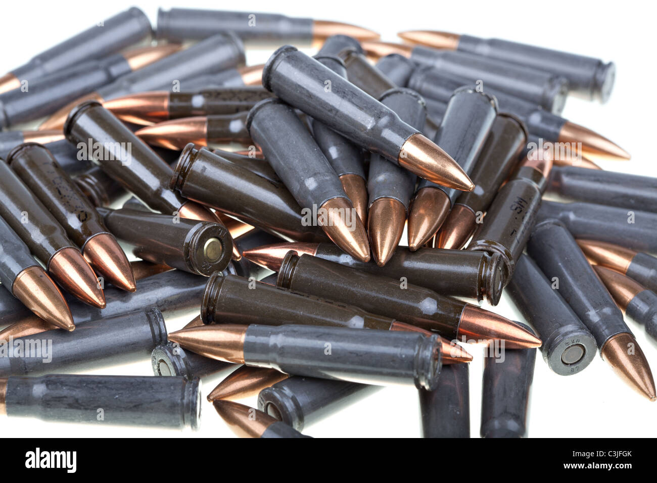 Ammo forAK 47, favorite terrorist gun  Stock Photo