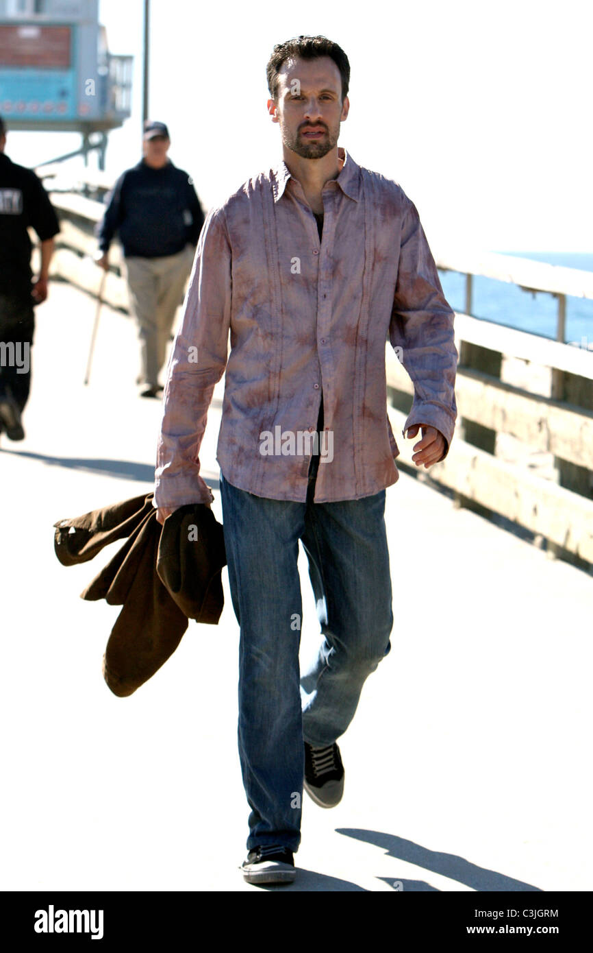 Actor on the set of 'NCIS Los Angeles' filming on Venice Beach Los