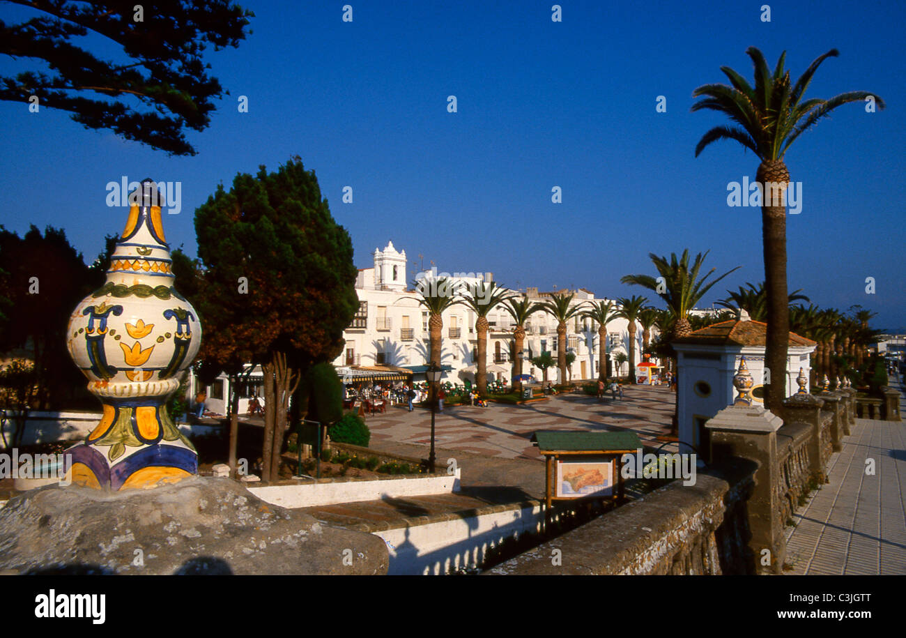 Paseo de la Alameda. Tarifa. Costa de la Luz .Cadiz province.Andalusia.Spain. Stock Photo