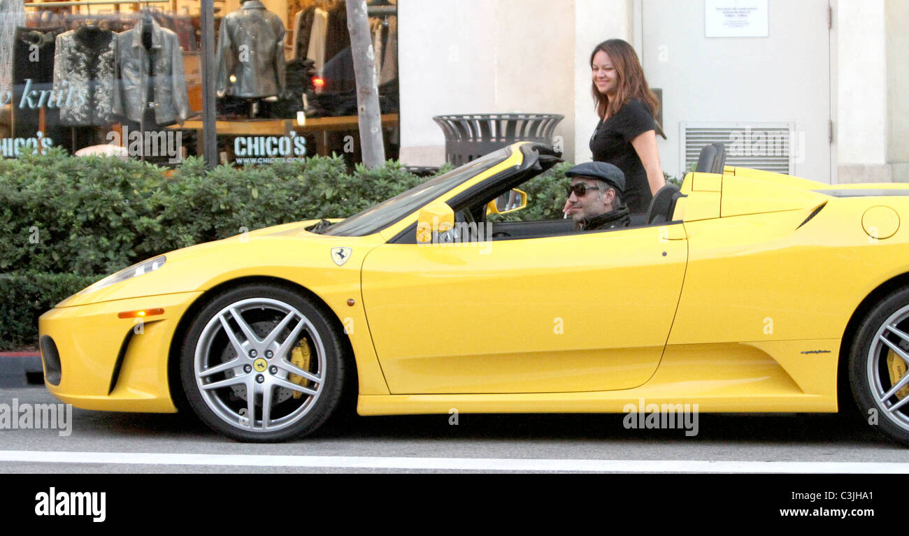 Alejandro Fernandez Mexican singer driving his yellow Ferrari in Hollywood Los Angeles, California - 01.11.09 Agent 47/ Stock Photo