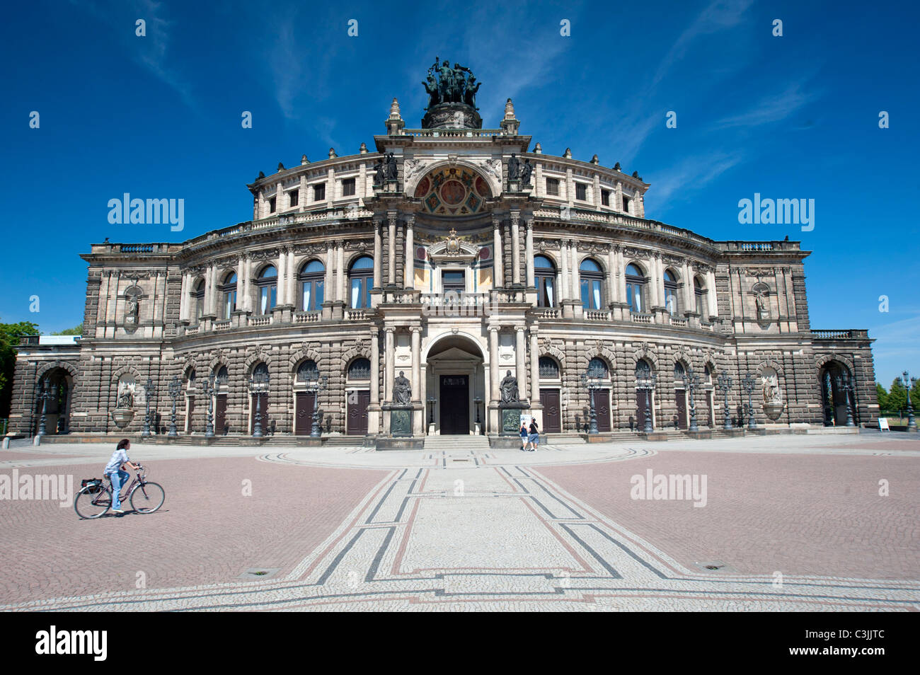 The Semperoper Opera House in Dresden Saxony Germany Stock Photo