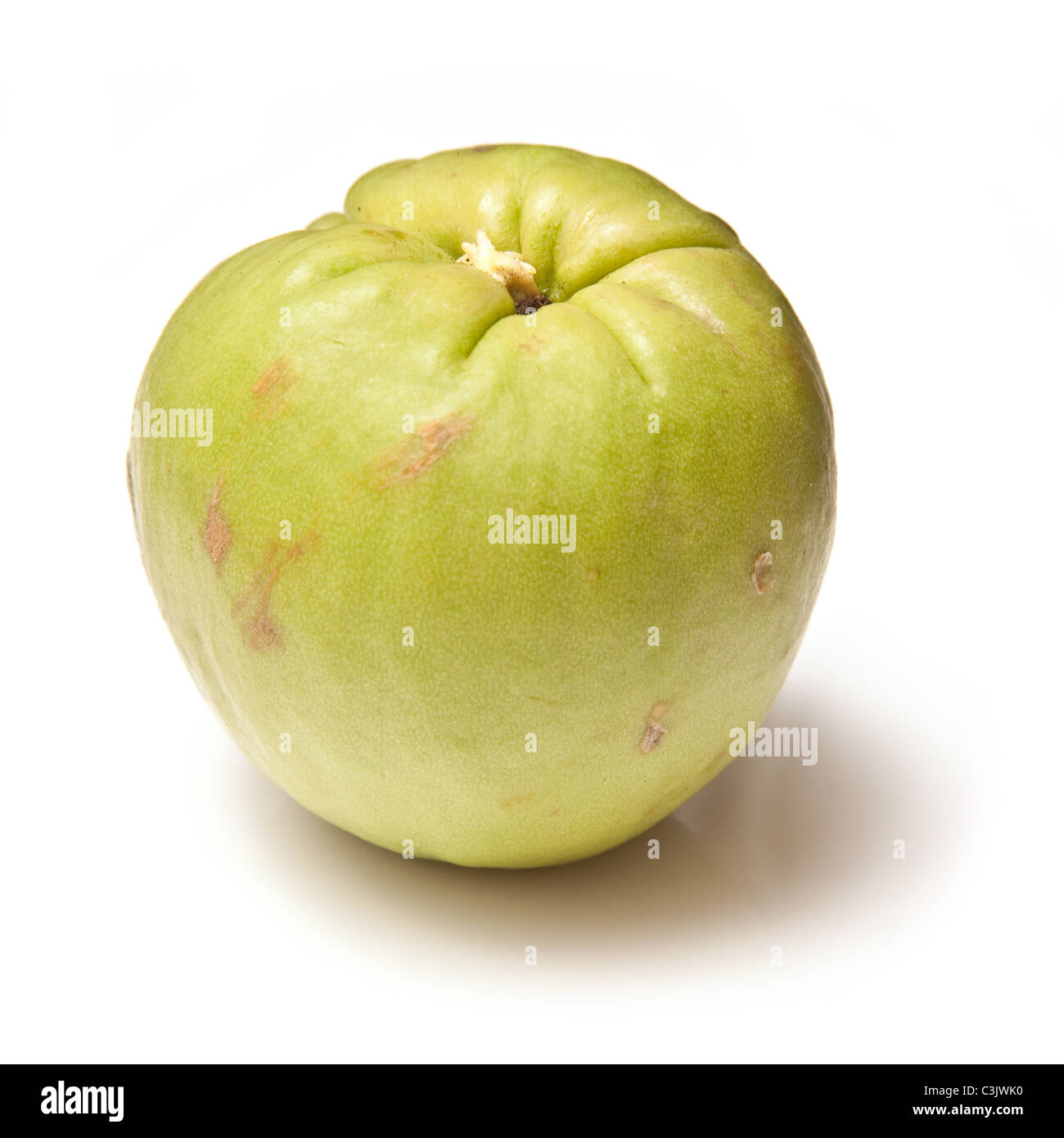 Chayote (Sechium edule) fruit also known as Chow Chow Cho-Cho or Cho Cho vegetable isolated on a white studio background. Stock Photo