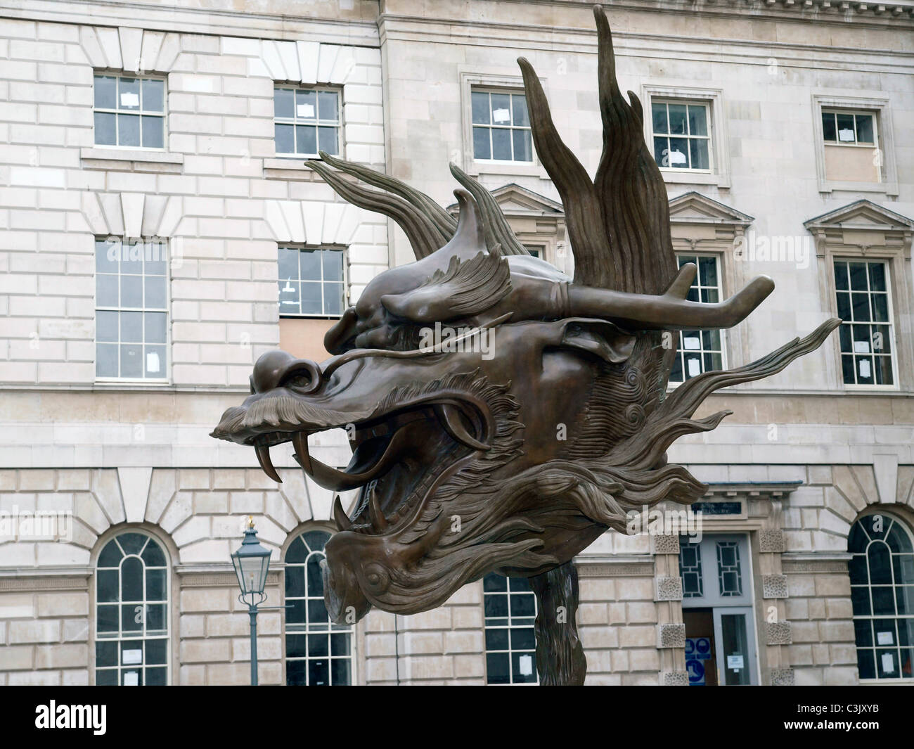 Chinese artist Ai Weiwei show of 12 bronze animal head sculptures Somerset House London Stock Photo