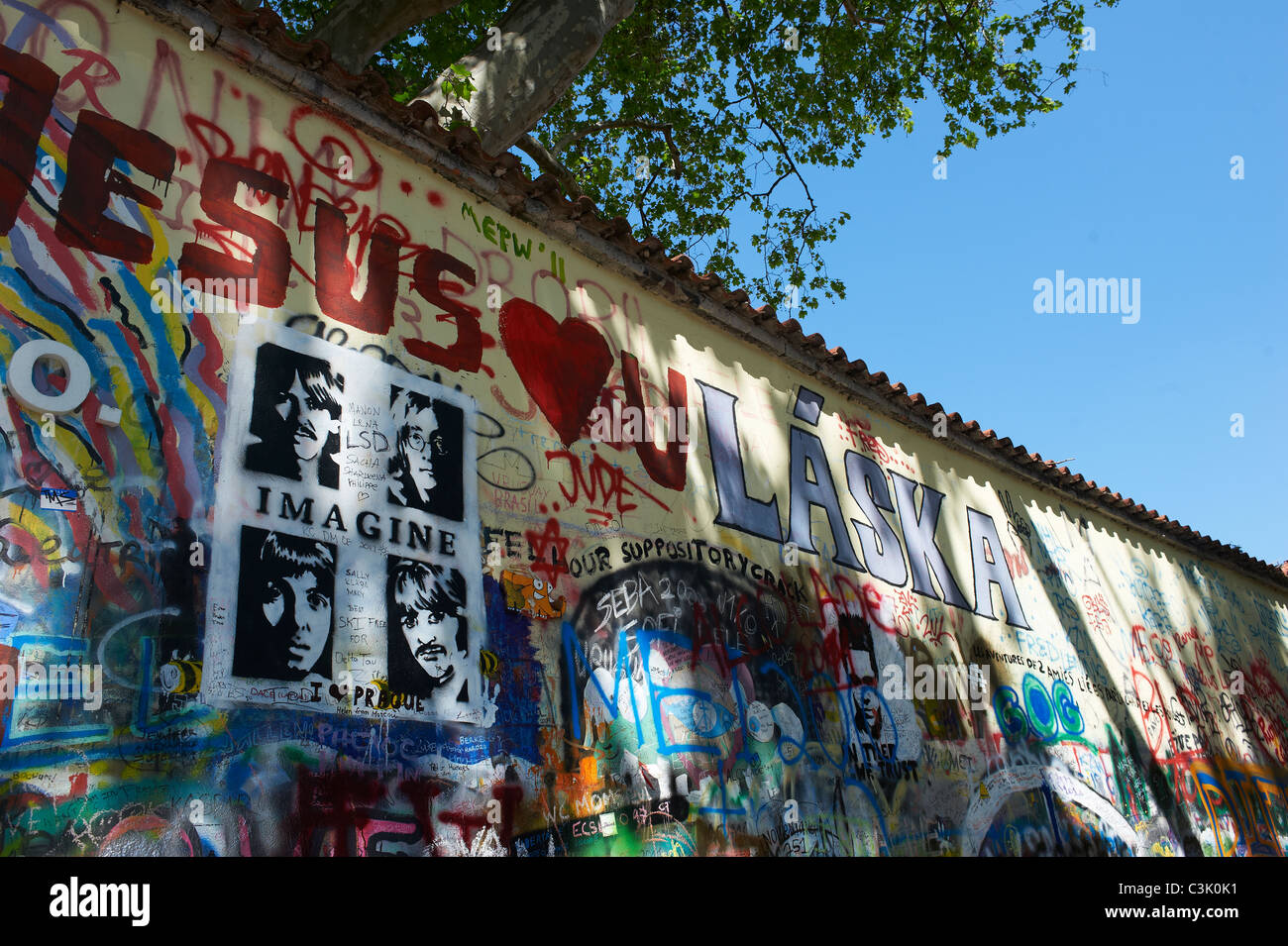 The John Lennon graffiti Wall in Prague, Czech Republic Stock Photo Alamy