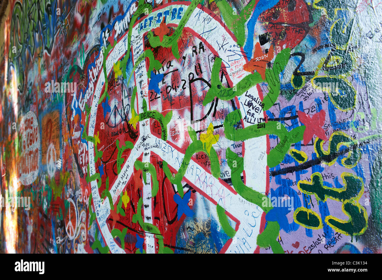 The John Lennon graffiti Wall in Prague, Czech Republic Stock Photo Alamy