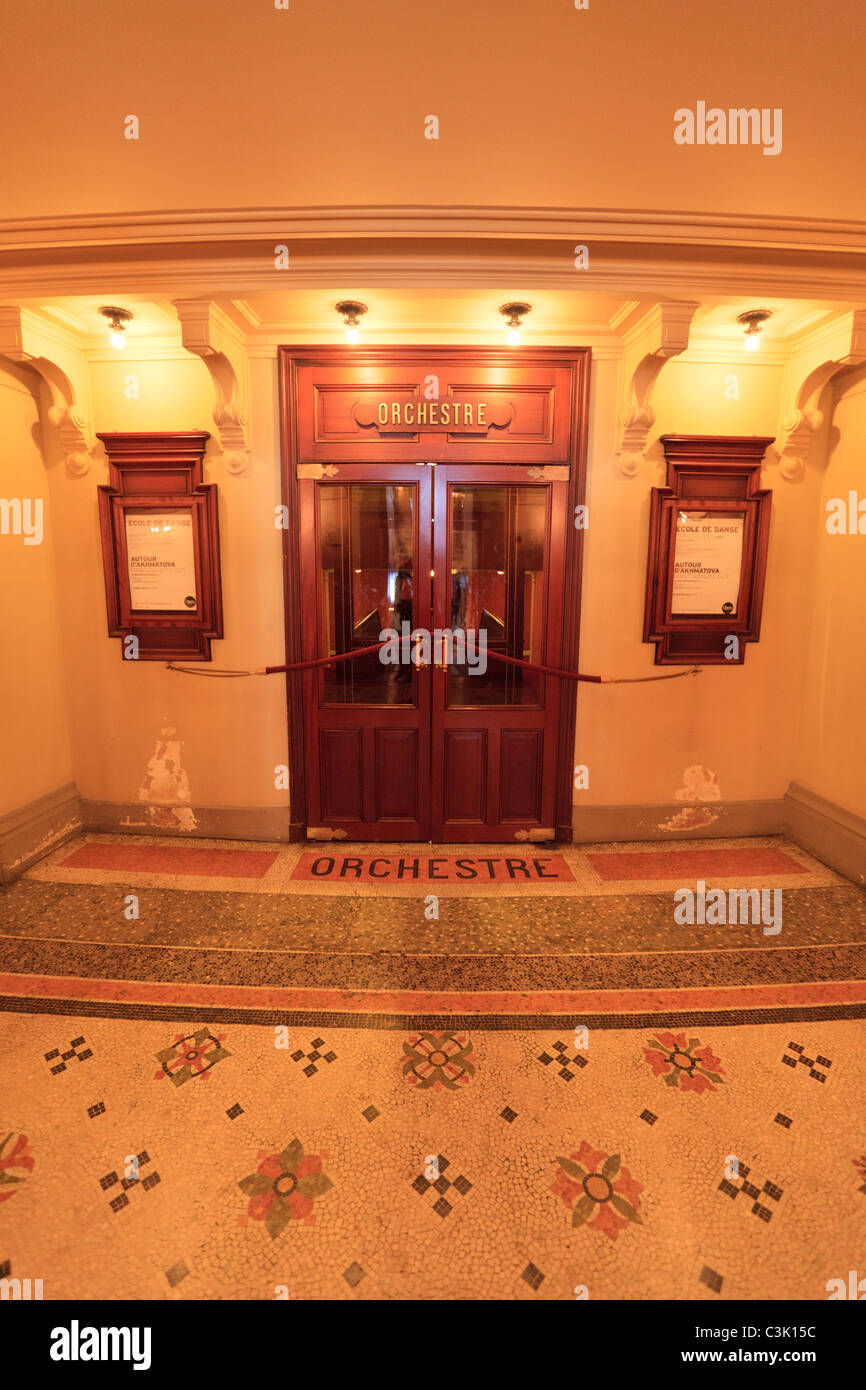 Orchestra auditorium entrance at the Opera Garnier, Paris Stock Photo