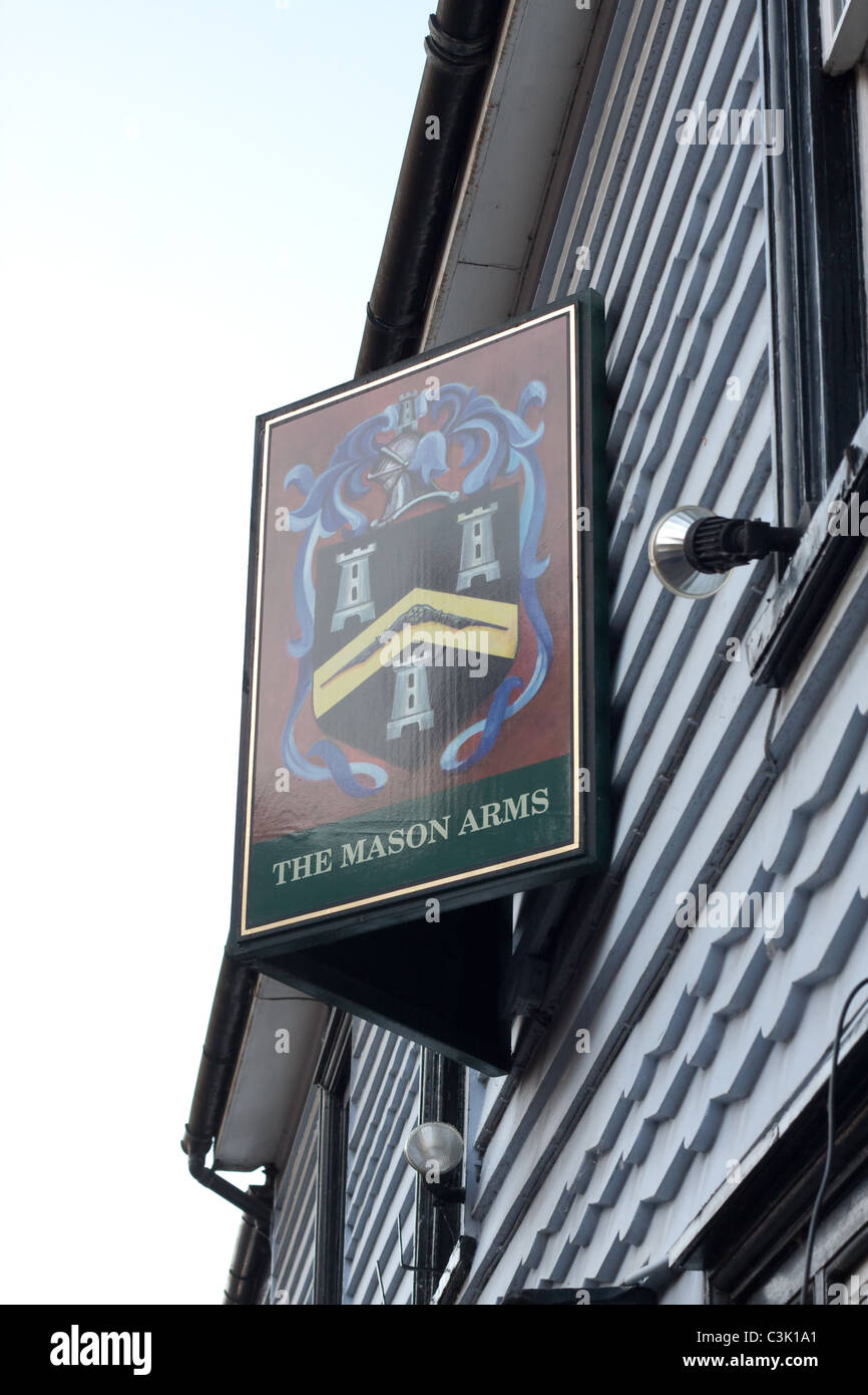 Front of the Mason Arms pub in Bury St Edmunds Stock Photo