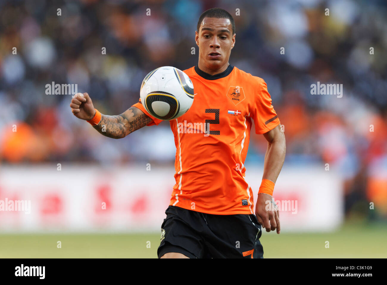 Dutch Gregory van der Wiel during the 2010 FIFA World Cup group E match  between the Netherlands and Denmark at Soccer City stadium in Johannesburg,  South Africa, 14 June 2010. Netherlands won