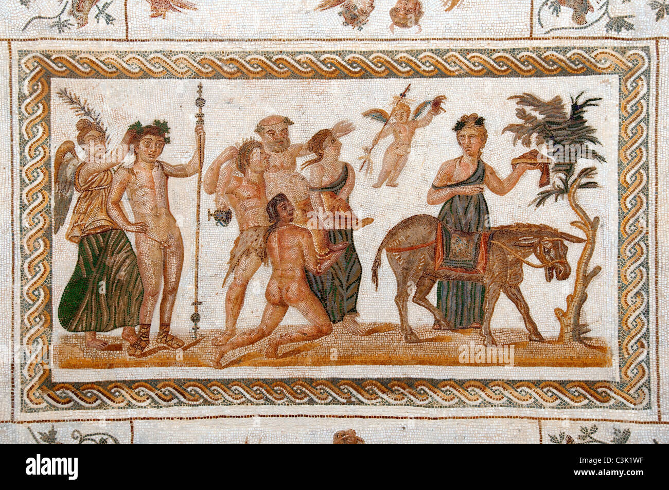 Roman mosaic, Ancient Carthage, antique city, Tunisia, Africa Stock Photo