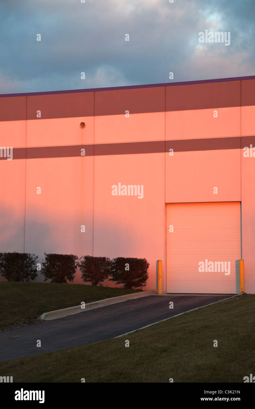 Amazing sunset light on the walls of the warehouse Stock Photo Alamy
