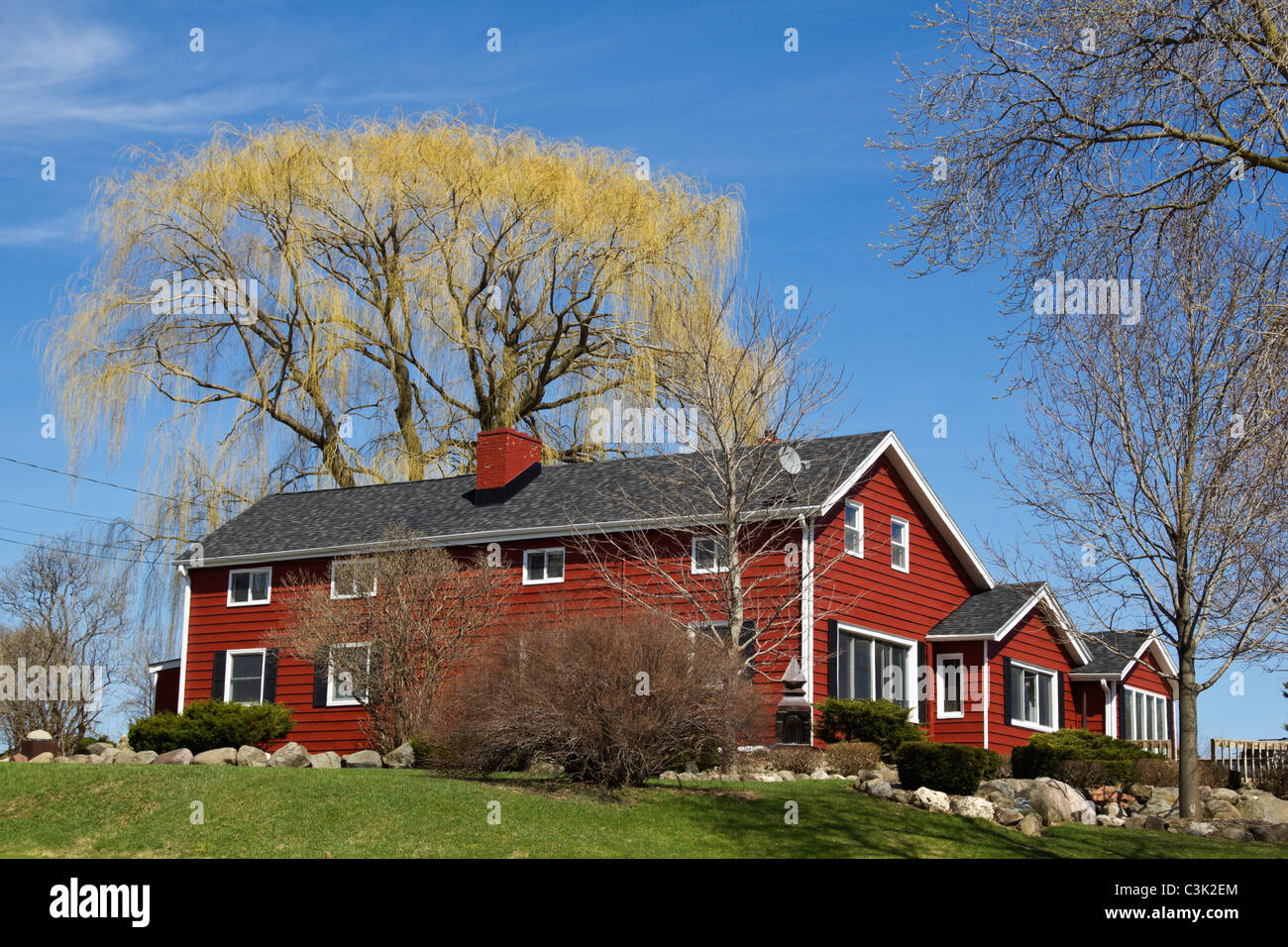 Colorful Midwest House Stock Photo