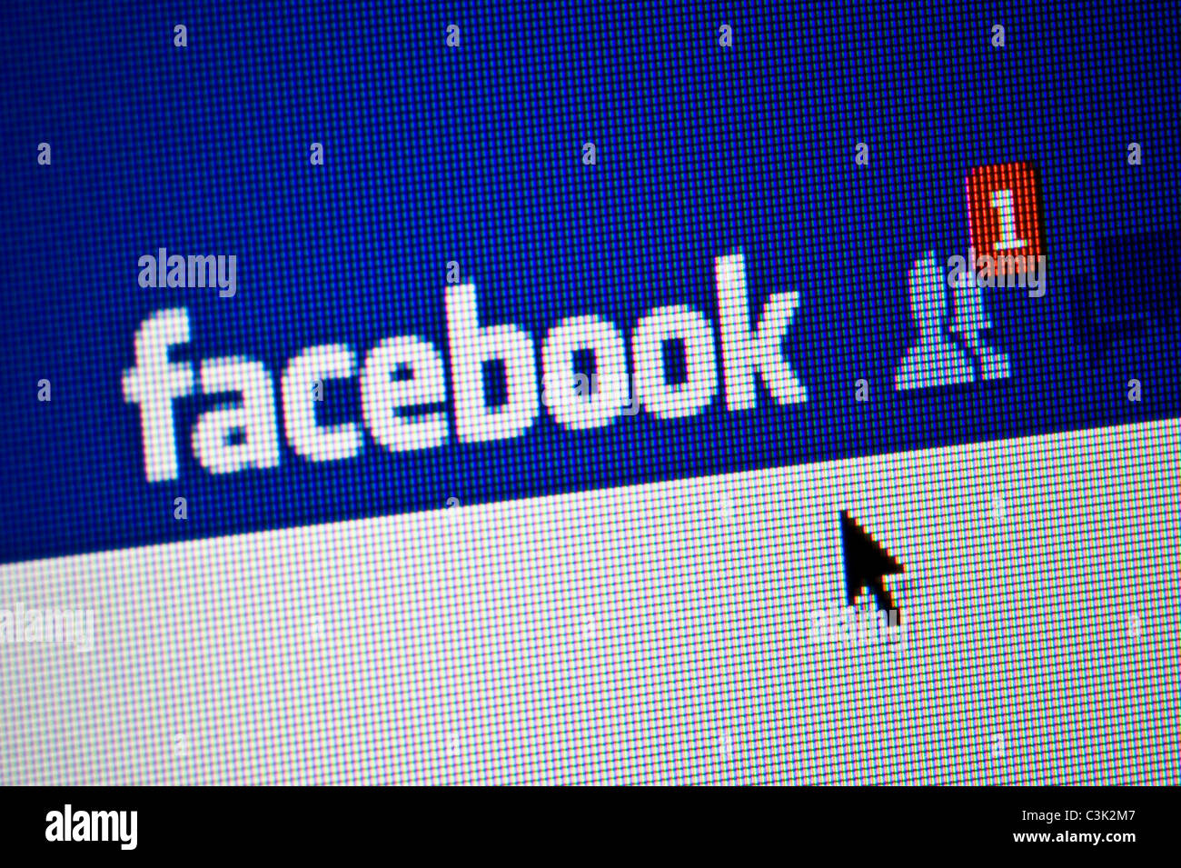 Close up of Facebook friend request on social networking website. (Editorial use only: print, TV, e-book and editorial website) Stock Photo