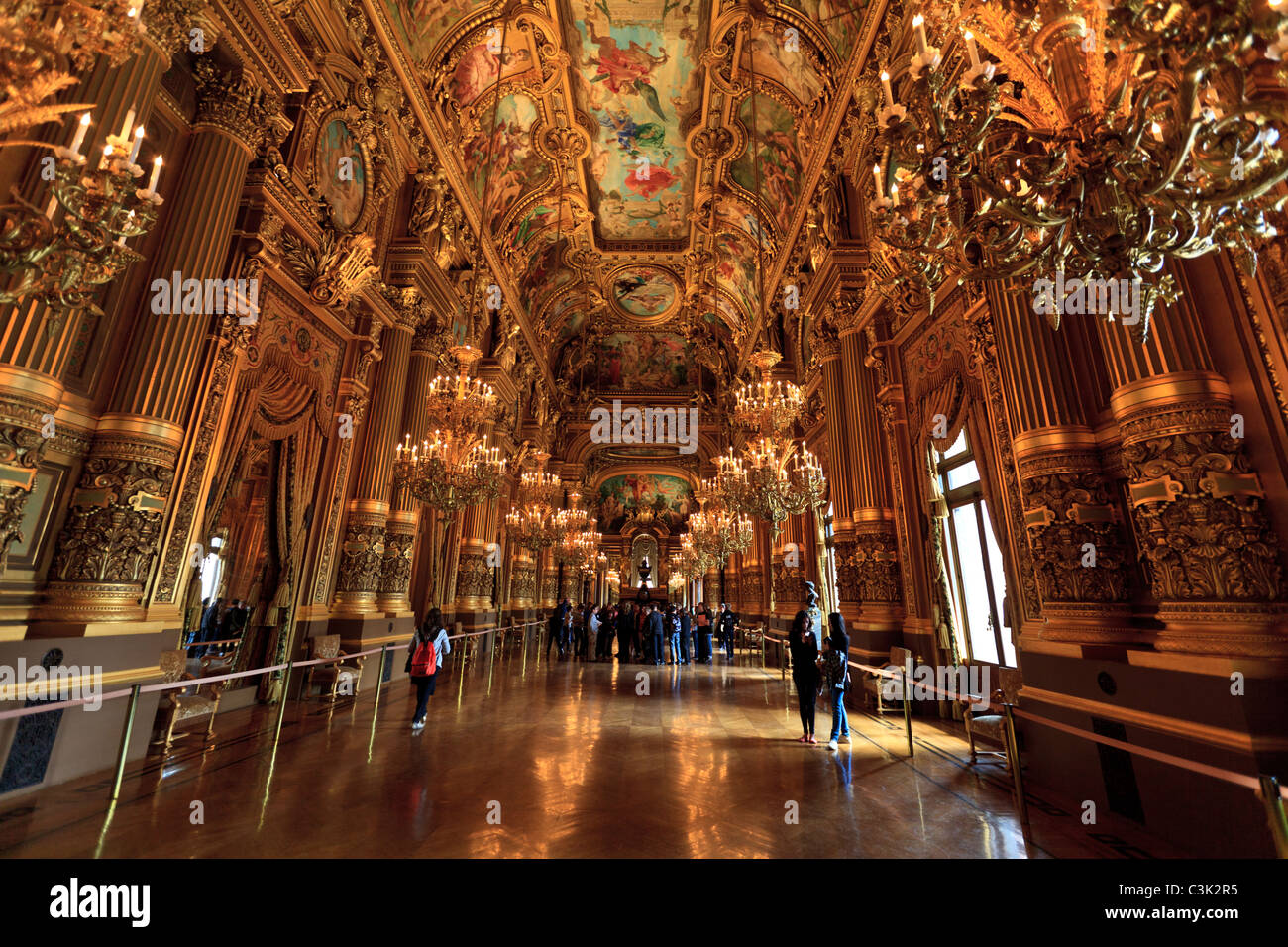 The Grand Foyer of the Opera Garnier, Paris Stock Photo