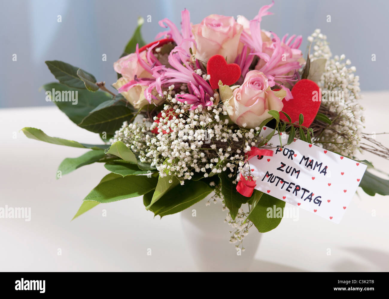 Flowers in vase for mother's day, close up Stock Photo - Alamy