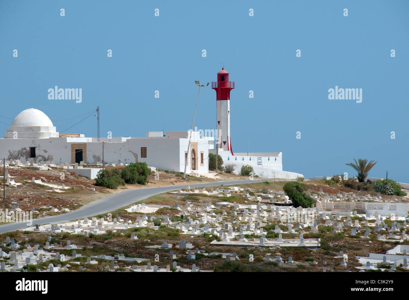 Cape Africa, lighthouse, sailors' cemetery, Tunisia, Africa Stock Photo