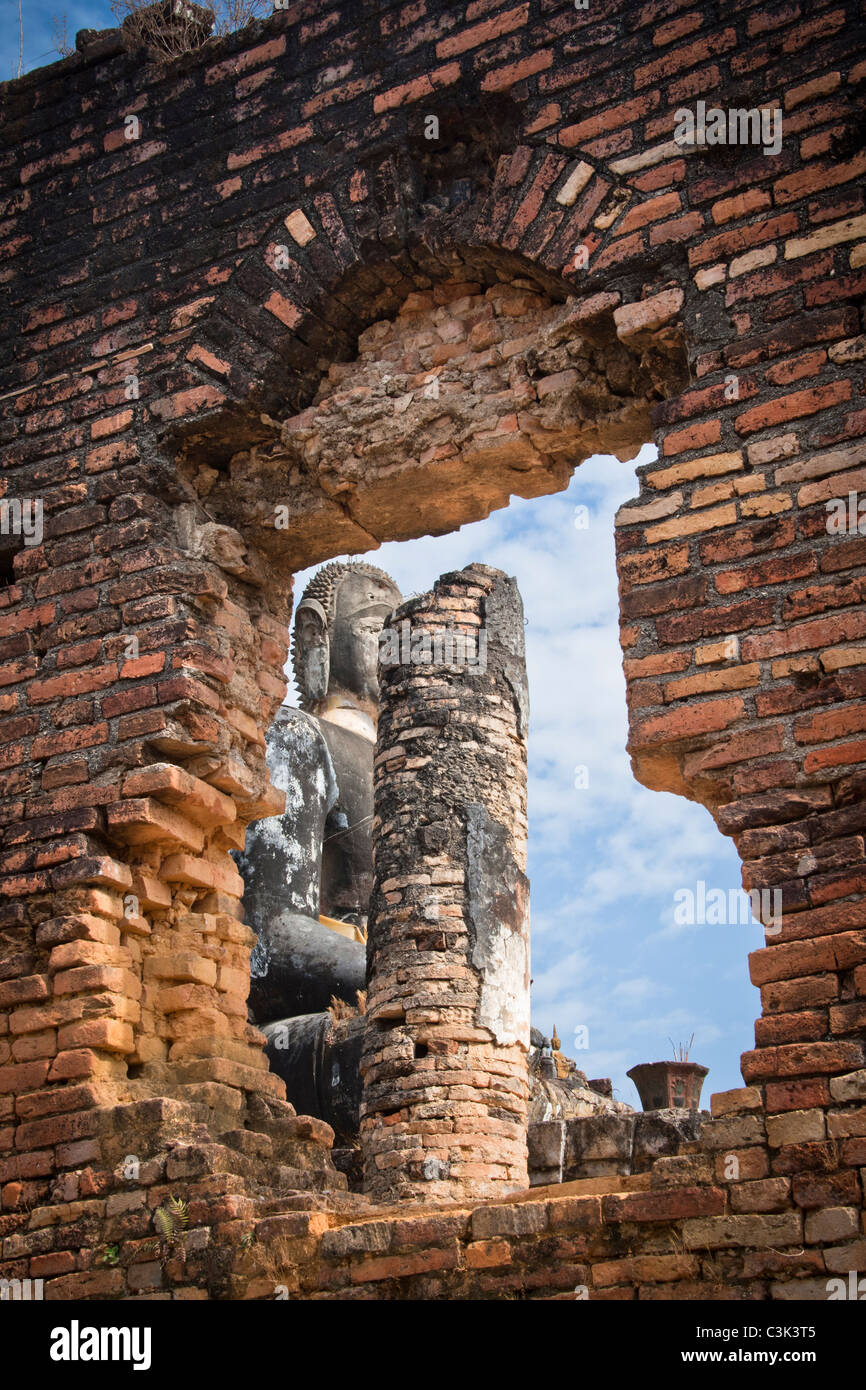 Ruins of Wat Piawat are all that remains of what was built in 1564 and bombed in the 1960's Stock Photo