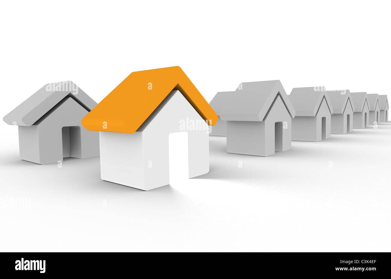Model houses on white in a row hi-res stock photography and images - Alamy