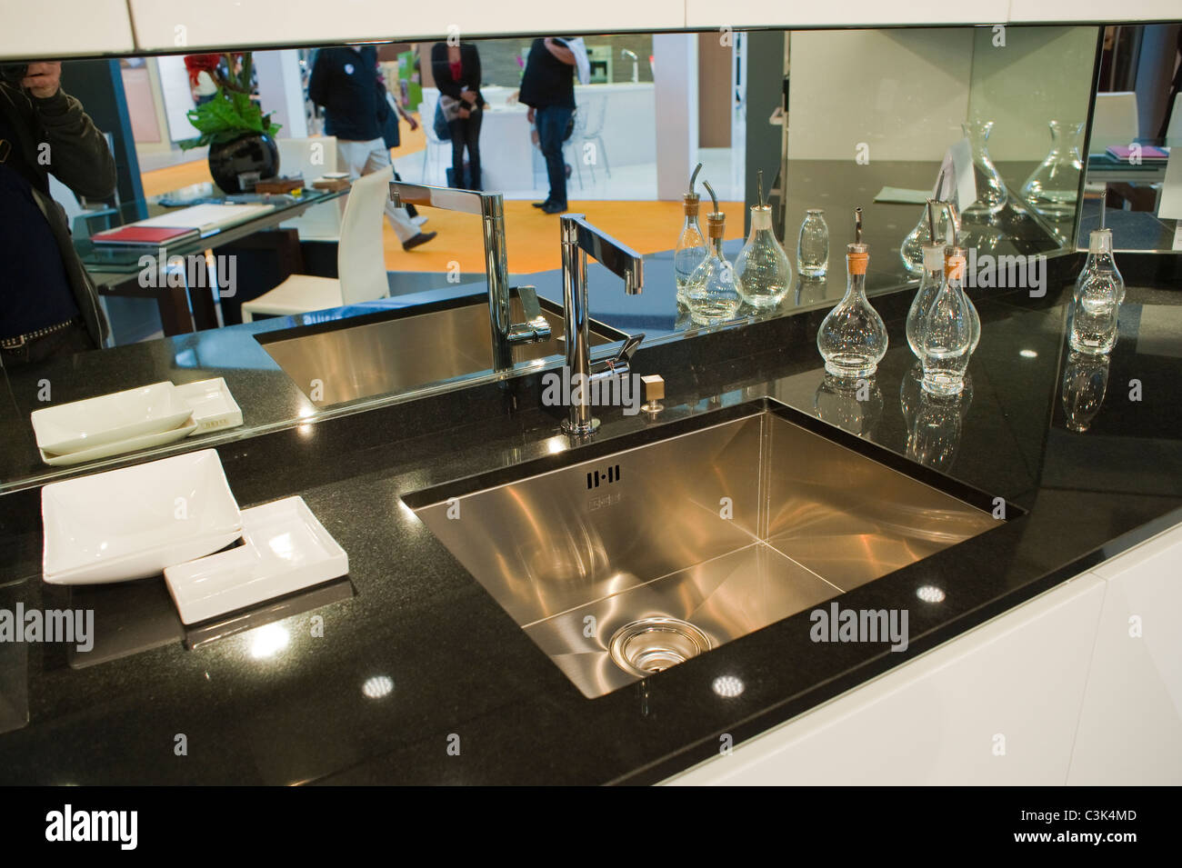 Paris, France, French Design Kitchen Sink at Trade Show, Modern