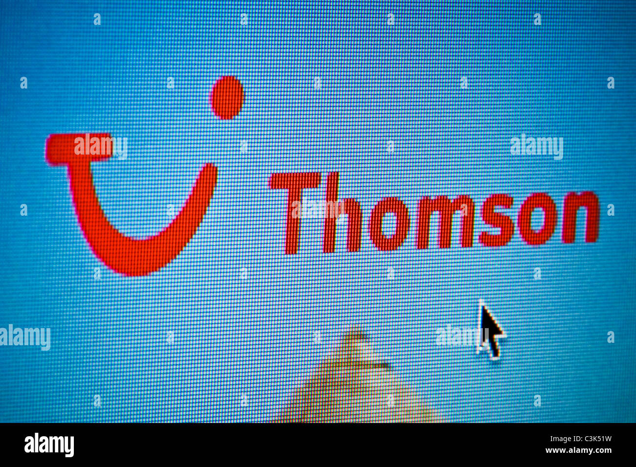 Close up of the Thomson Holidays logo as seen on its website. (Editorial use only: print, TV, e-book and editorial website). Stock Photo