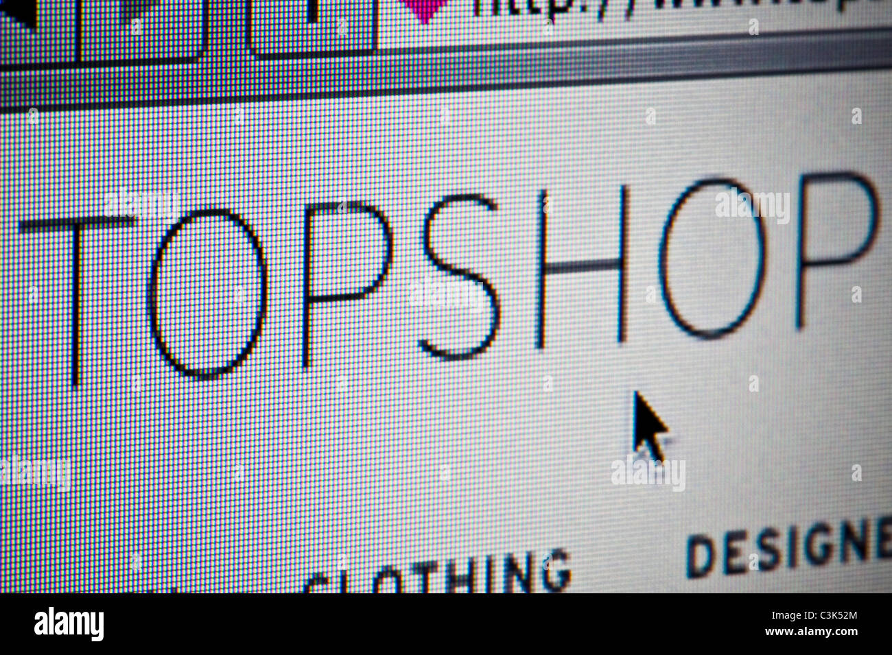 Close up of the Topshop logo as seen on its website. (Editorial use only:  print, TV, e-book and editorial website Stock Photo - Alamy