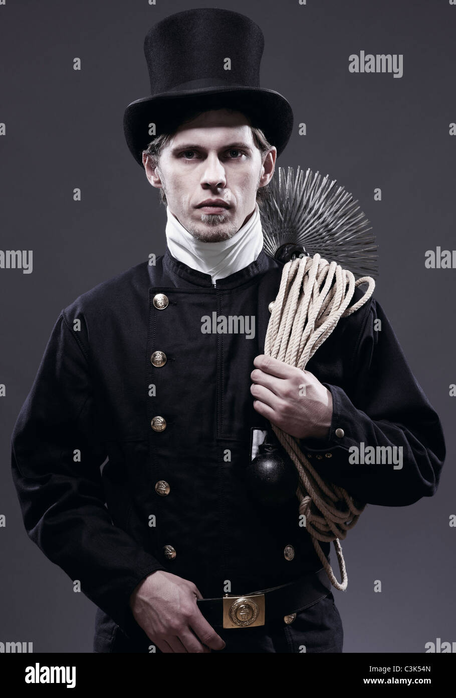 Chimney sweep with broom hires stock photography and images Alamy