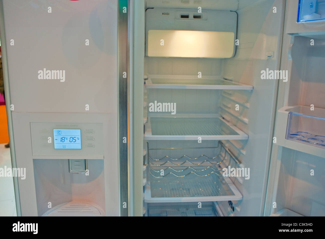 Paris, France, Detail Open Door on New "Made in CHina" Refrigerator