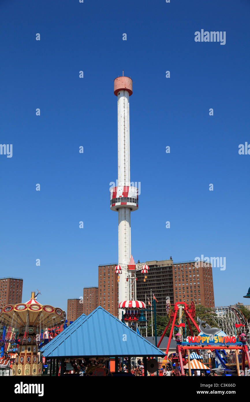 Astrotower Ride, Coney Island, Brooklyn, New York City, USA Stock Photo