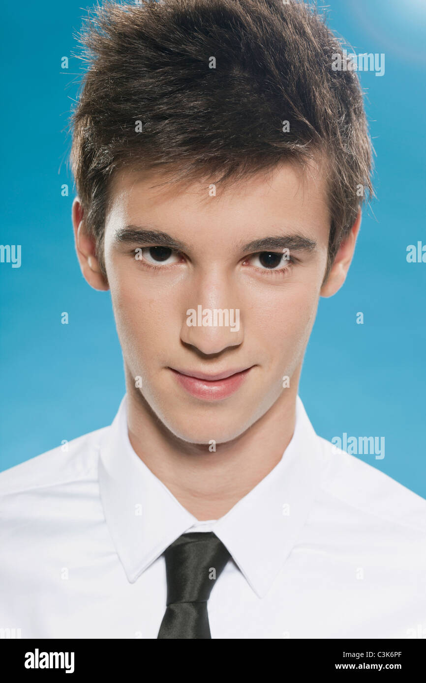 Portrait of teenage boy, close up Stock Photo - Alamy