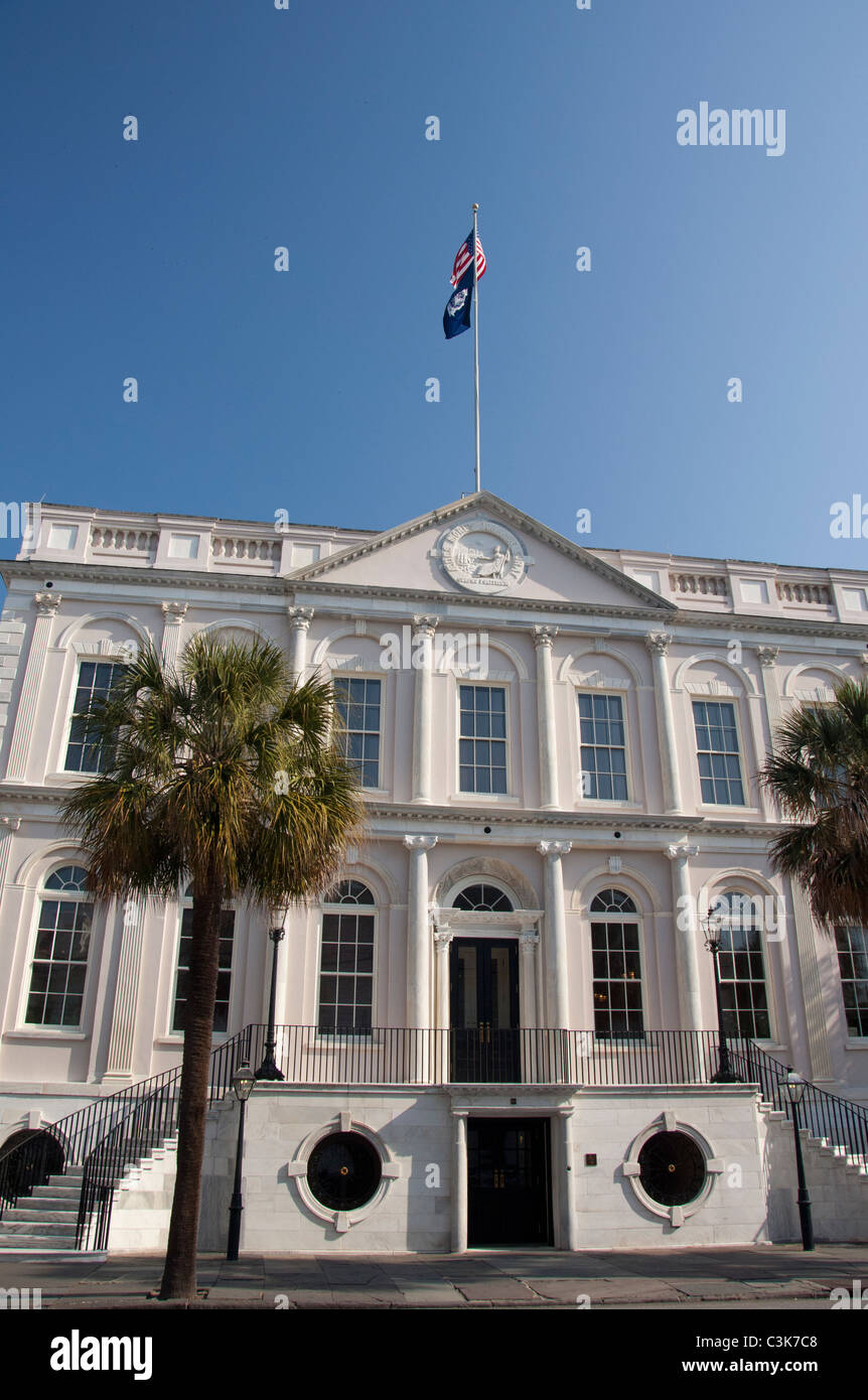 South Carolina, Charleston. Historic City Hall Located At The Four ...