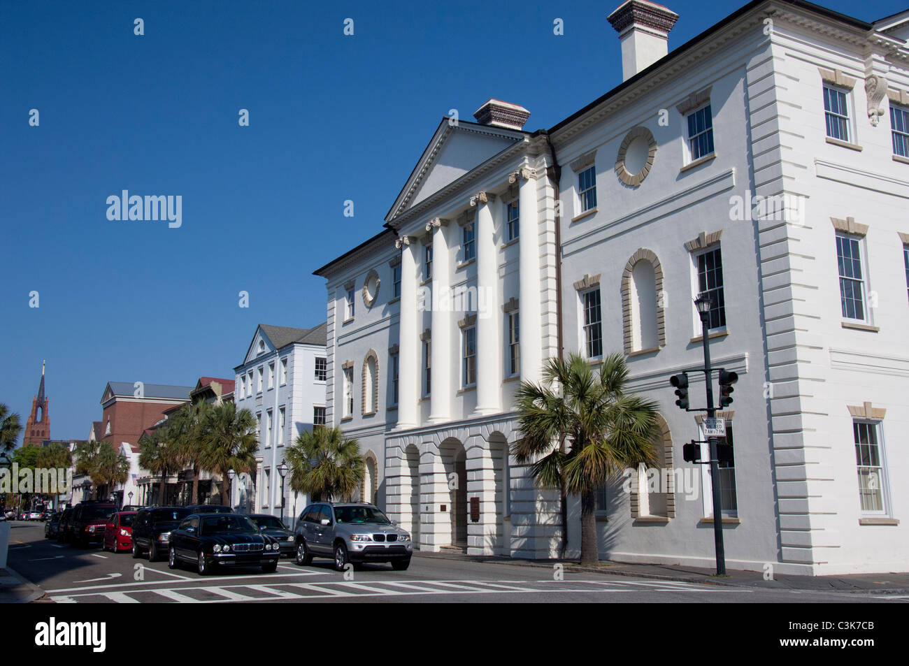 South Carolina, Charleston. Historic Charleston County Courthouse located at the Four Corners of Law intersection. Stock Photo