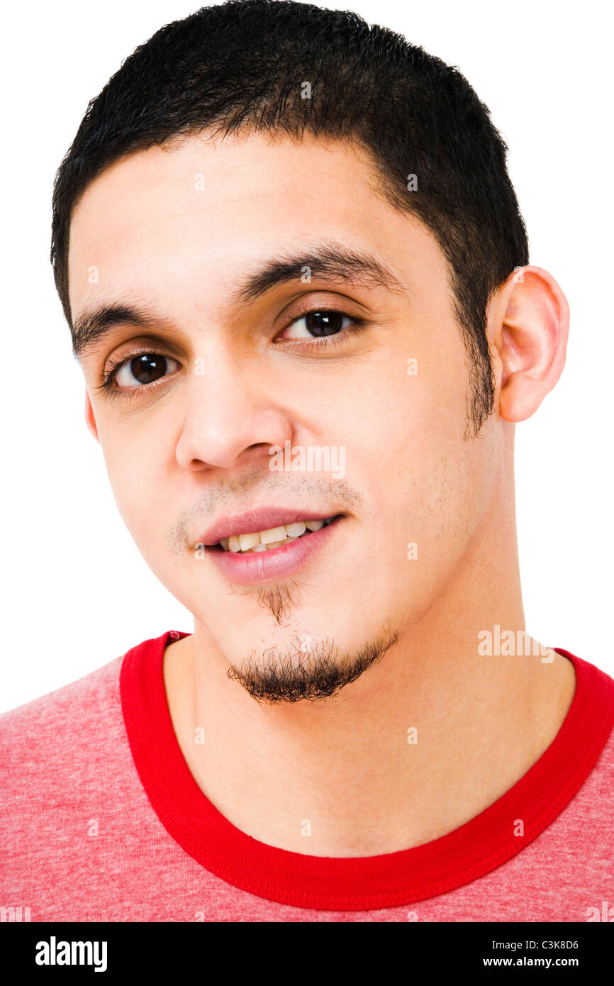 Portrait of a man smiling isolated over white Stock Photo - Alamy