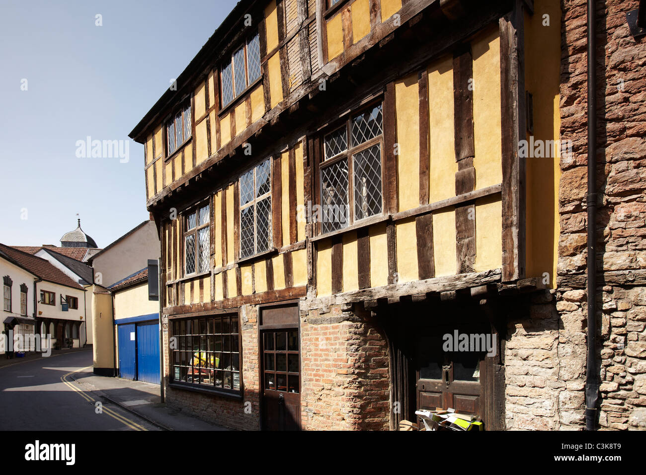 Half timbered house in Axminster, Somerset, England, UK Stock Photo