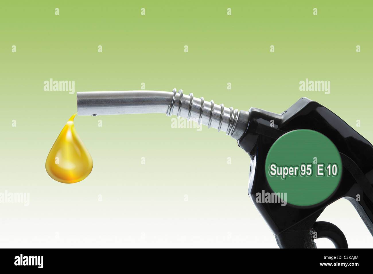 Biofuel drop falling from industrial hose, close up Stock Photo - Alamy