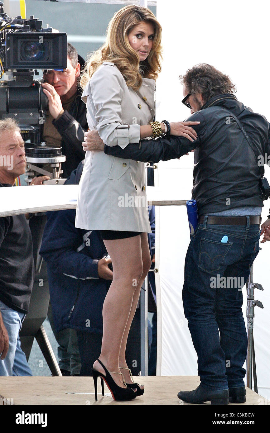 Heidi Klum shooting a commercial for German hair care company