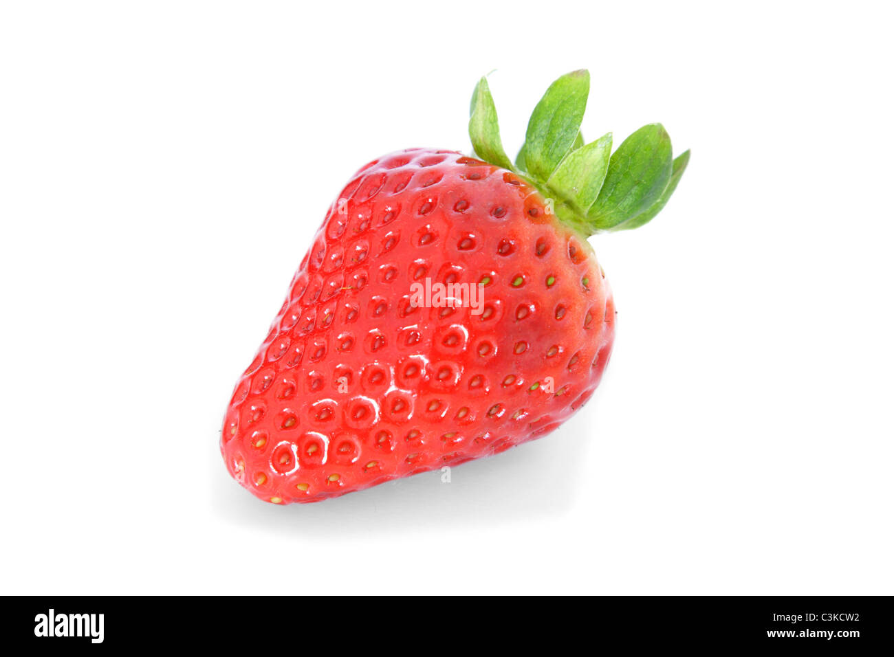 Single ripe strawberry. All on white background Stock Photo - Alamy