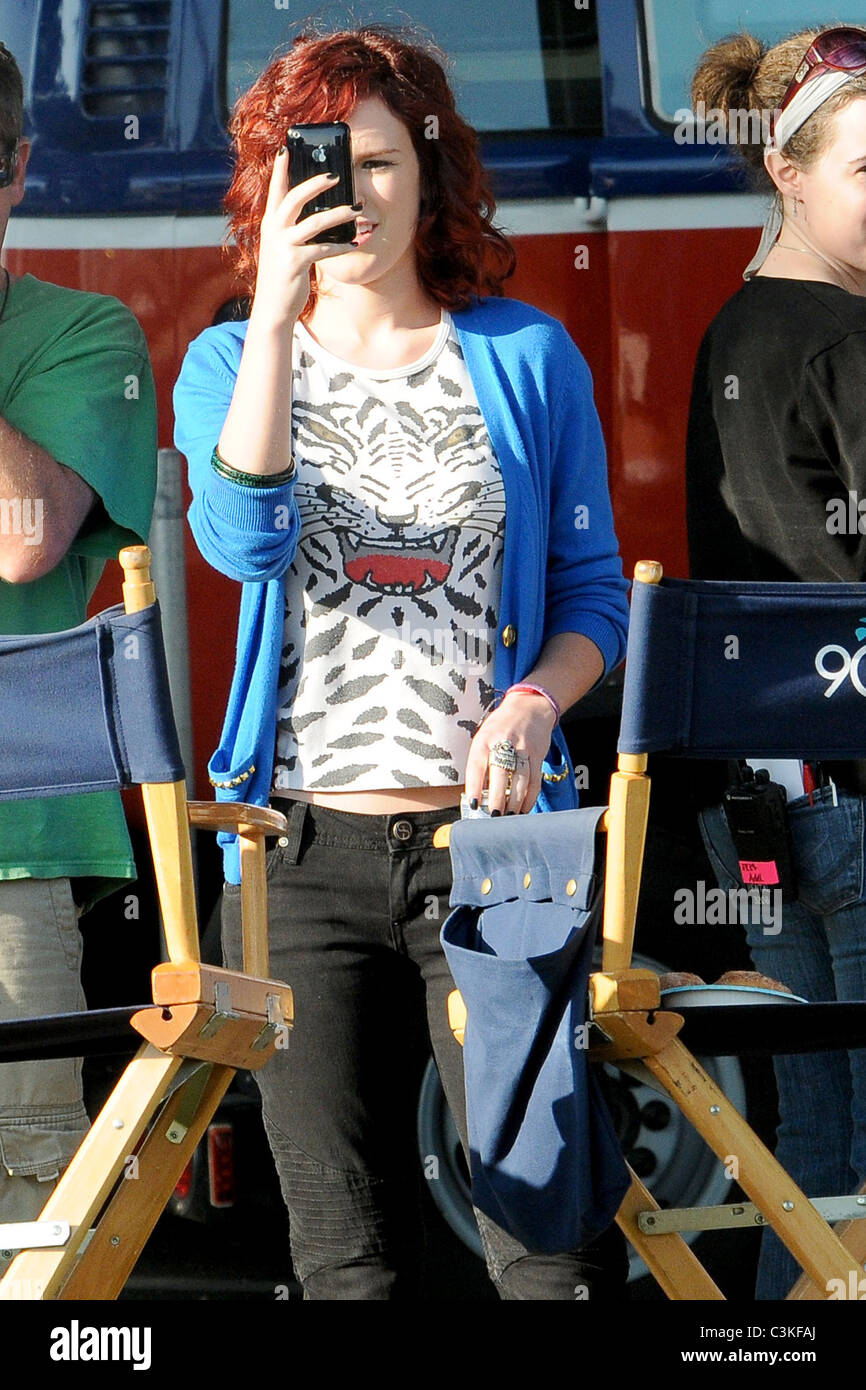 Rumer Willis Celebrities on the set of their television show '90210