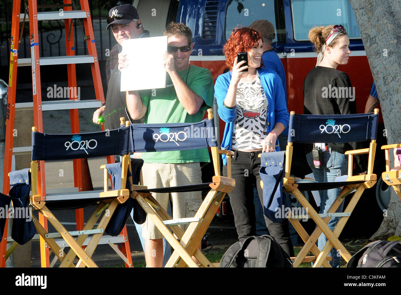 Rumer Willis Celebrities on the set of their television show '90210