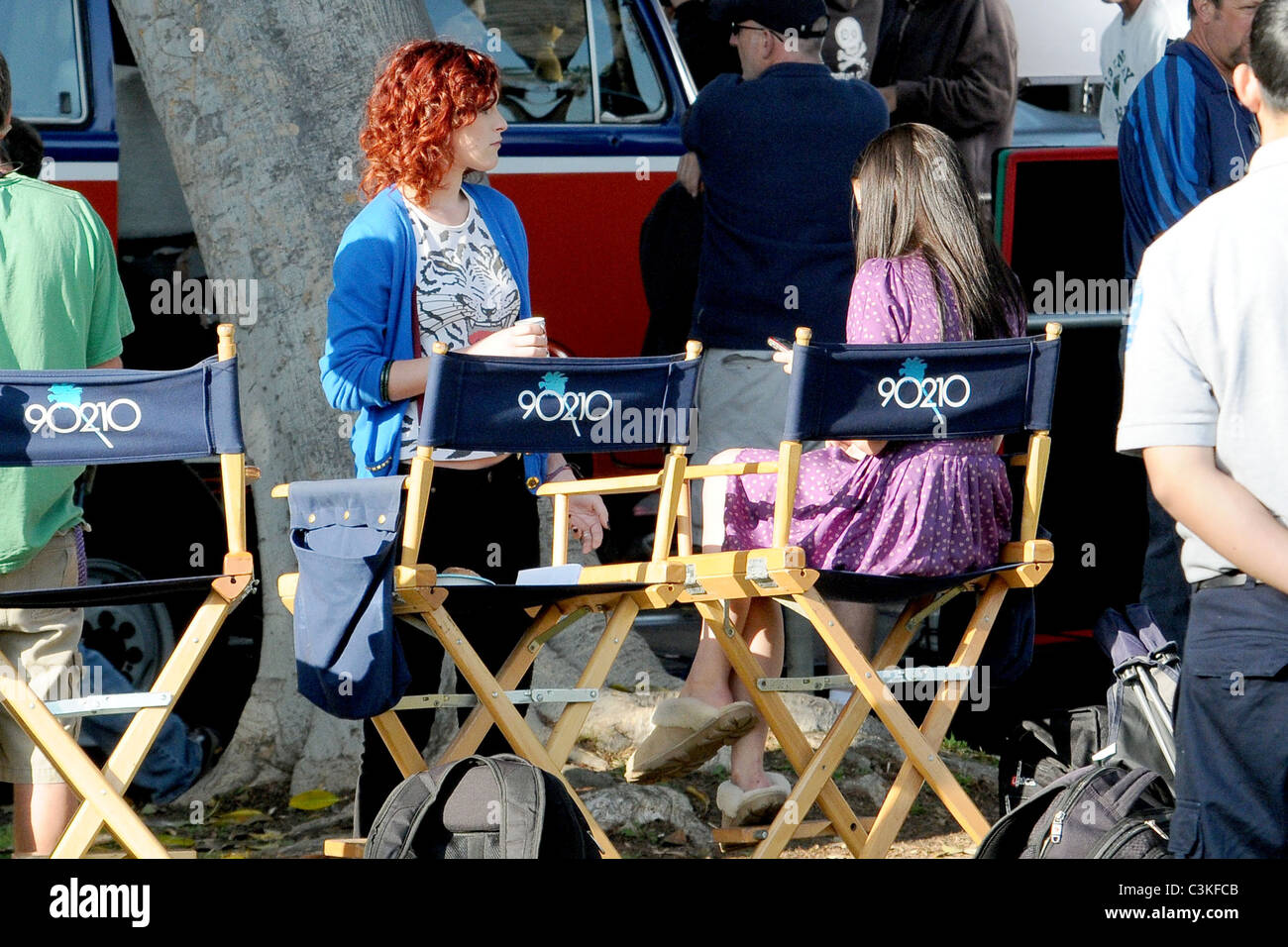 Rumer Willis and Jessica Lowndes Celebrities on the set of their