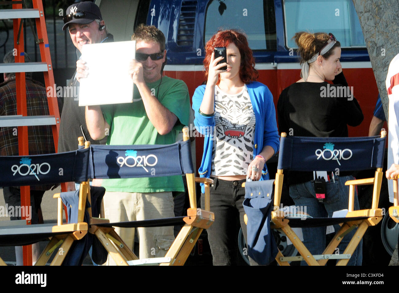 Rumer Willis Celebrities on the set of their television show '90210