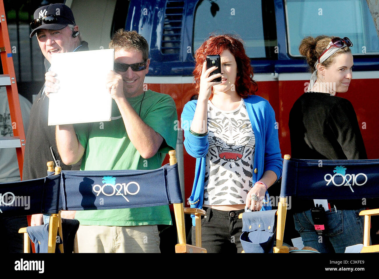 Rumer Willis Celebrities on the set of their television show '90210