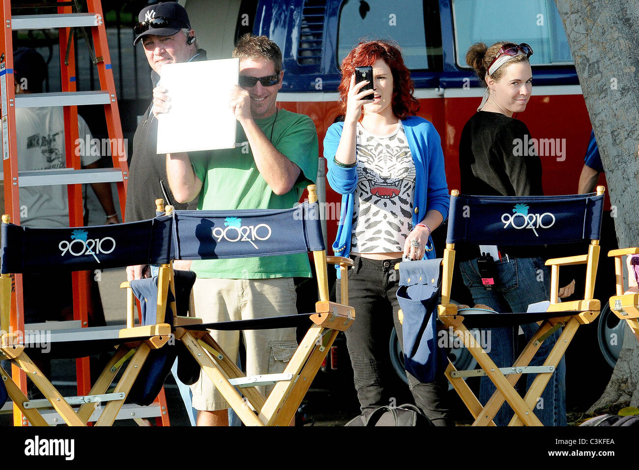 Rumer Willis Celebrities on the set of their television show '90210