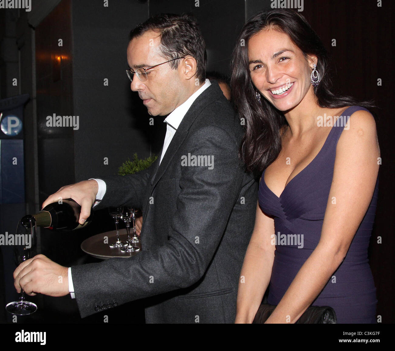 Supermodel Ines Sastre and boyfriend tv host Jean-Luc Delarue celebrates  her 36th birthday at the Peruvian Restaurant Madrid Stock Photo - Alamy