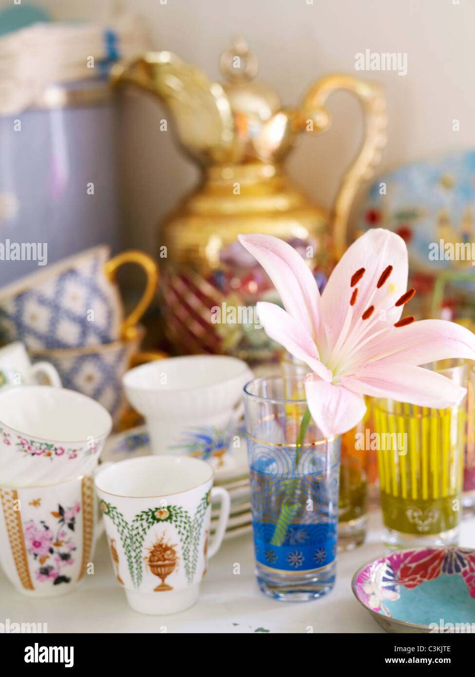 Glasses and cups Stock Photo Alamy
