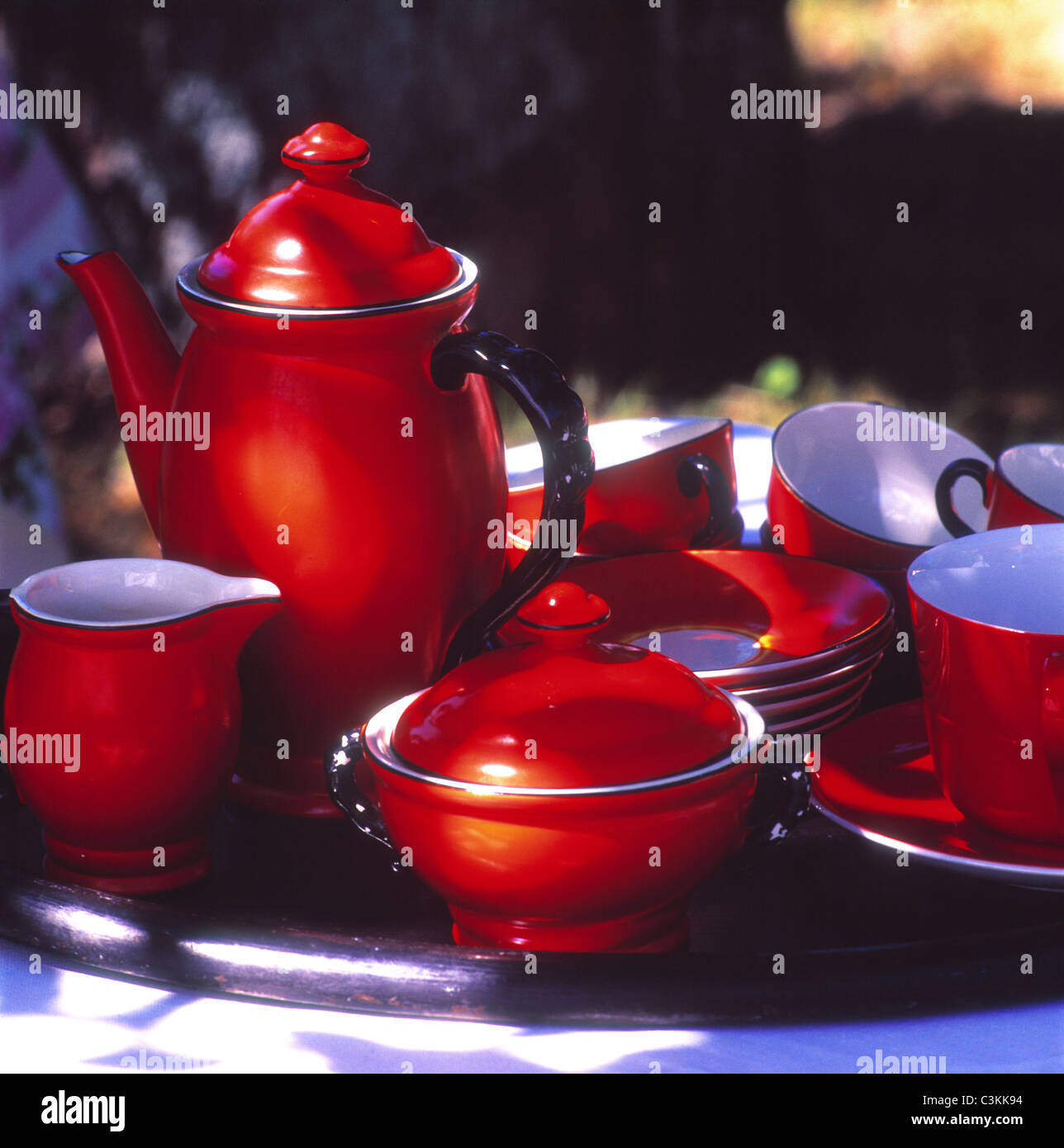 Red crockery Stock Photo